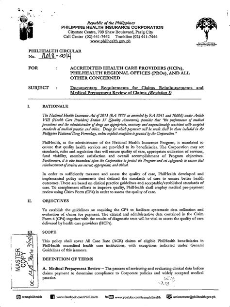 PHILHEALTH CIRCULAR NO. 2018.